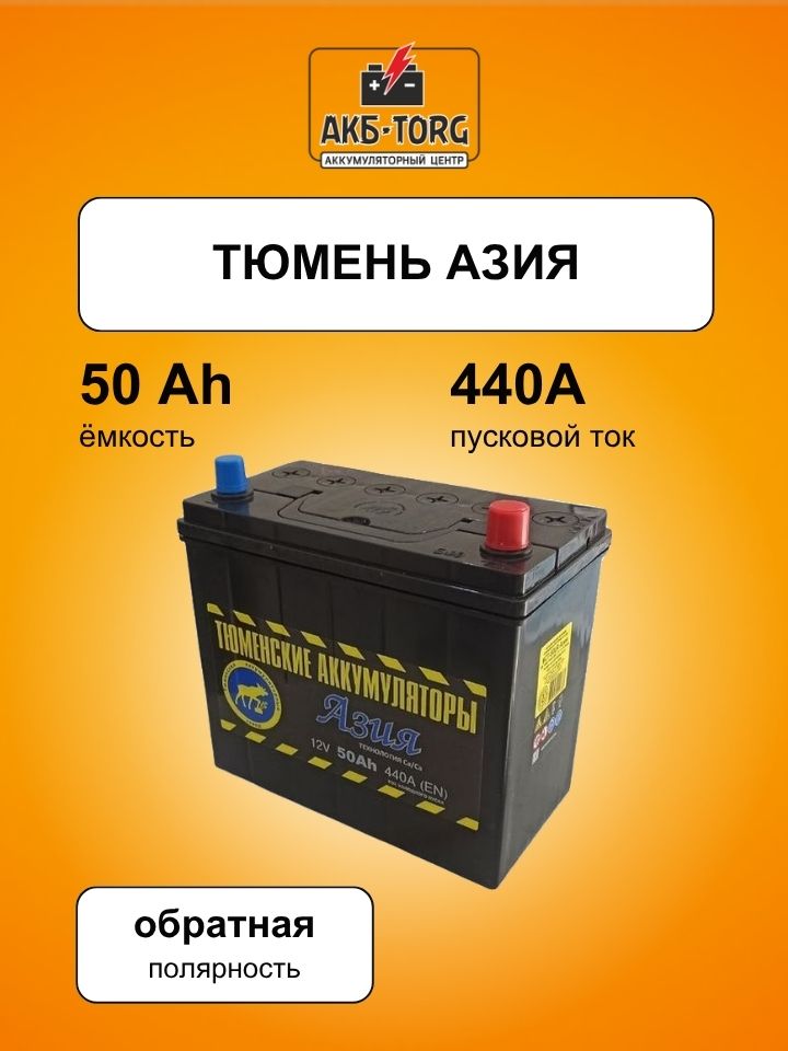 6СТ-50LR АЗИЯ о/п батарея аккумуляторная свинцовая стартерная