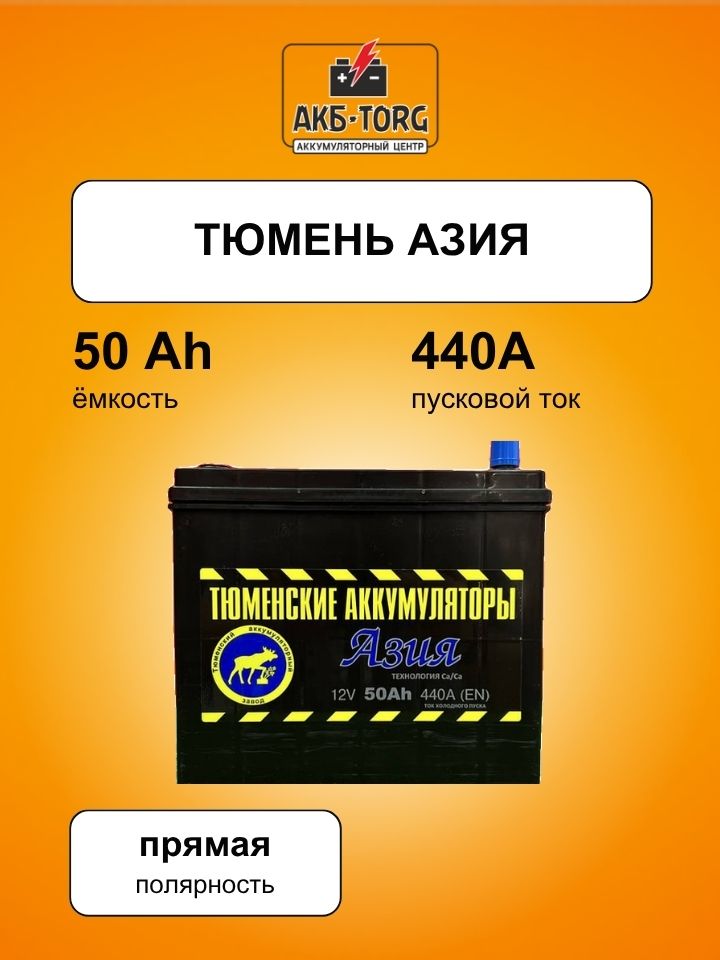 6СТ-50L АЗИЯ п/п батарея аккумуляторная свинцовая стартерная